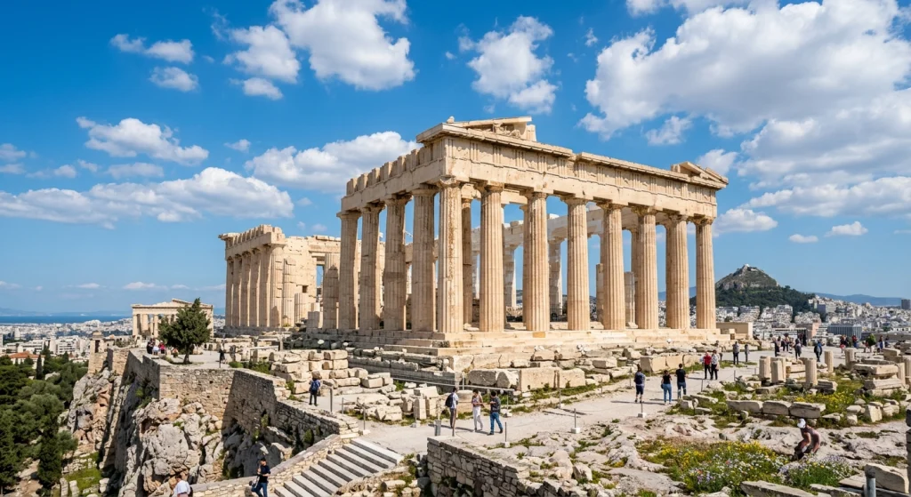 Greek Mythology Names for Males, Image of a monument in Athens to represent Greece, home of many mythological heroes.