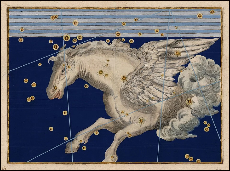Pegasus is a hybrid of animals. It's a horse with the wings of some kind of bird. It's possibly one of the best-known creatures in Greek mythology.