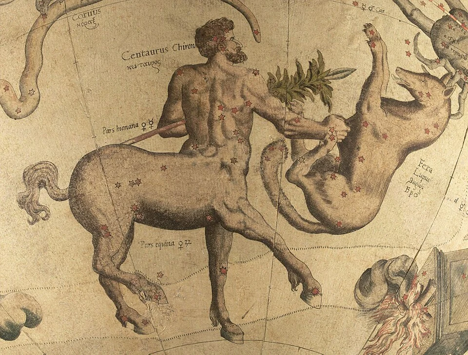 Centauro é uma figura retratada tanto no universo de Percy Jackson, quanto no de Harry Potter. Tronco de homem e o restante do corpo com parte de cavalo